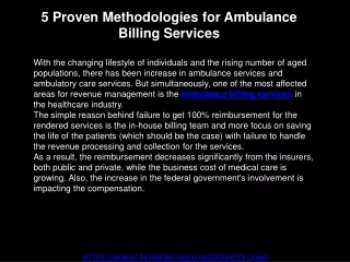 5 proven methodologies for ambulance billing services