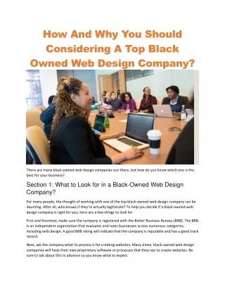 how and why you should considering a top black