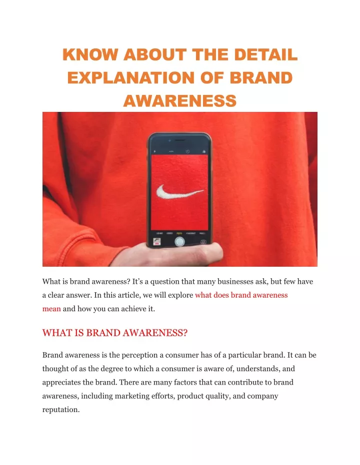 know about the detail explanation of brand
