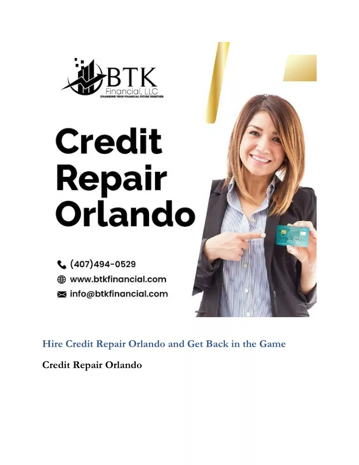 hire credit repair orlando and get back