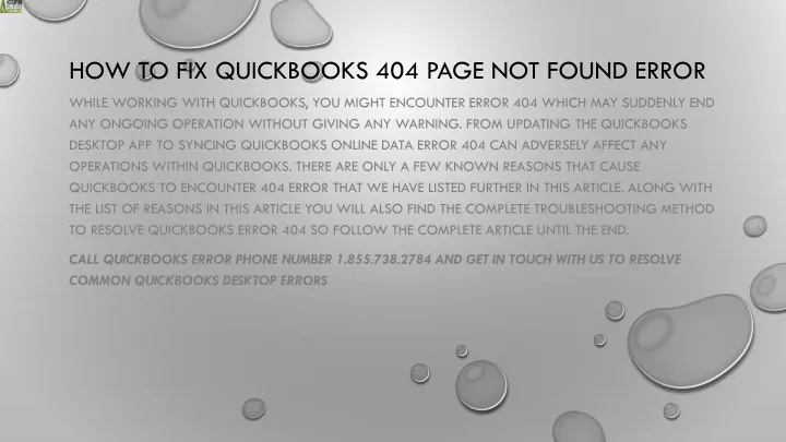 how to fix quickbooks 404 page not found error