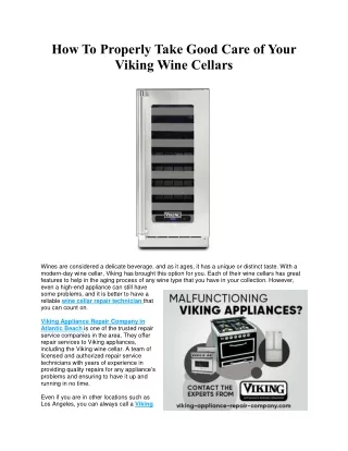 How To Properly Take Good Care of Your Viking Wine Cellars