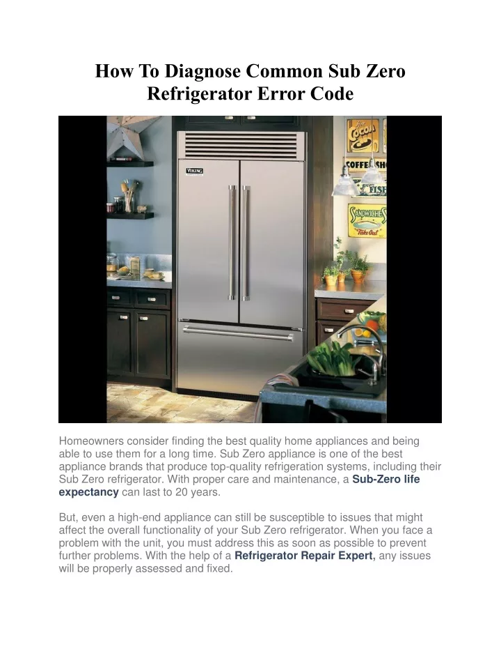 PPT How To Diagnose Common Sub Zero Refrigerator Error Code