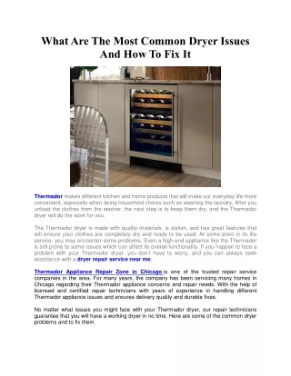 What Are The Most Common Dryer Issues And How To Fix It