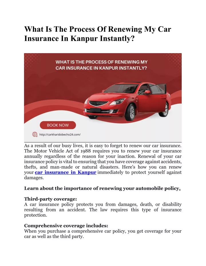 what is the process of renewing my car insurance