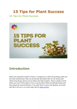 15 tips for plant success 15 tips for plant