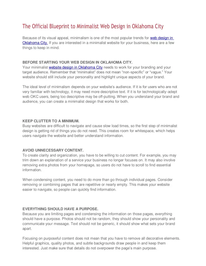 the official blueprint to minimalist web design