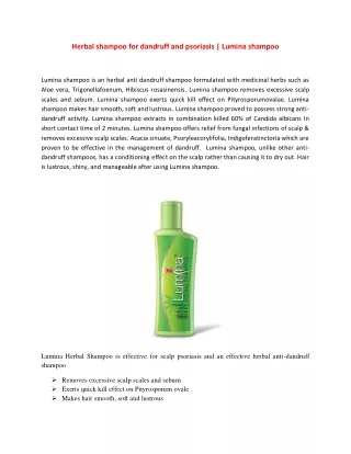 Herbal shampoo for dandruff and psoriasis | Lumina shampoo