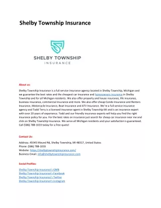 Shelby Township Insurance