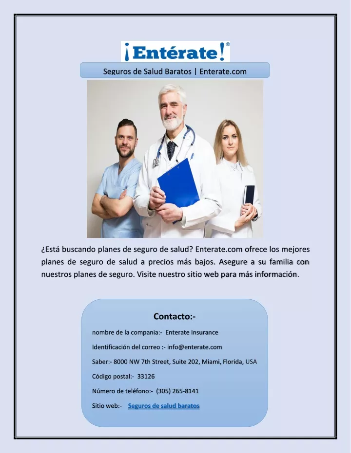 seguros de salud baratos enterate com