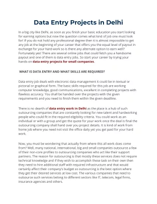 data entry projects in delhi