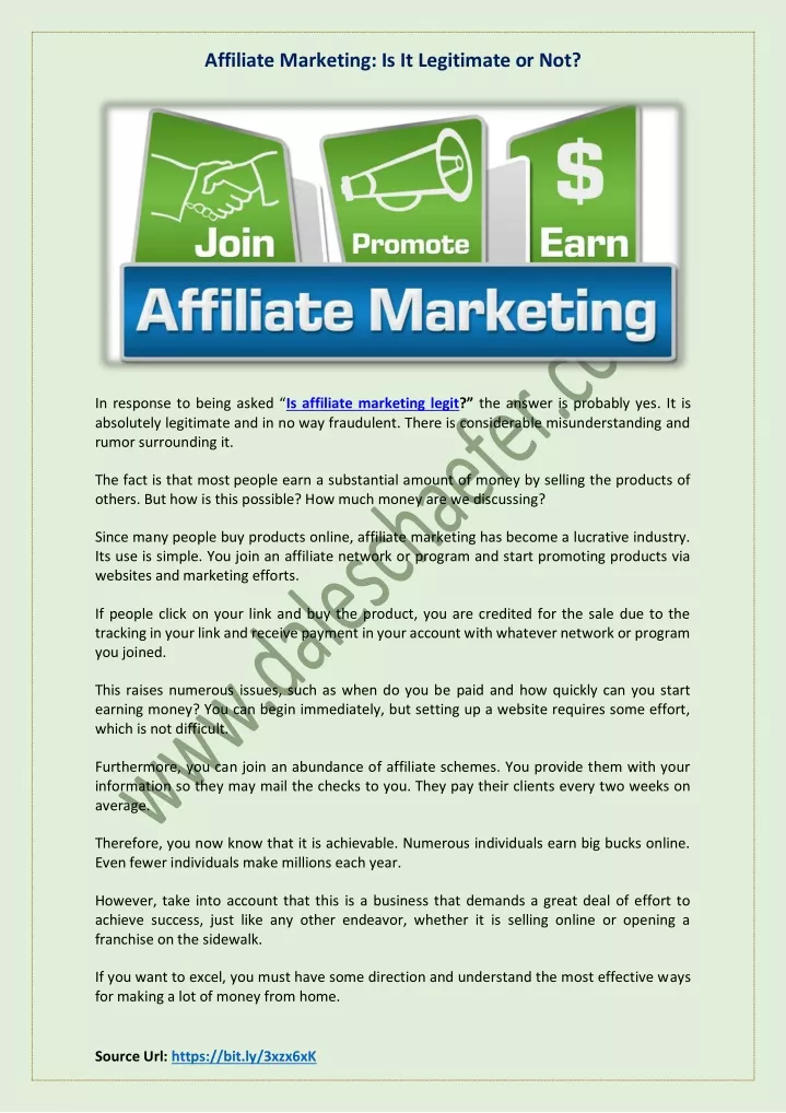 affiliate marketing is it legitimate or not