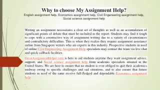 Why to choose My Assignment Help