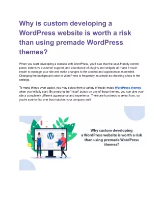 Why custom developing a WordPress website is worth a risk than using premade WordPress themes_ .docx