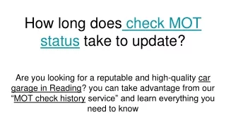 how long does check mot status take to update