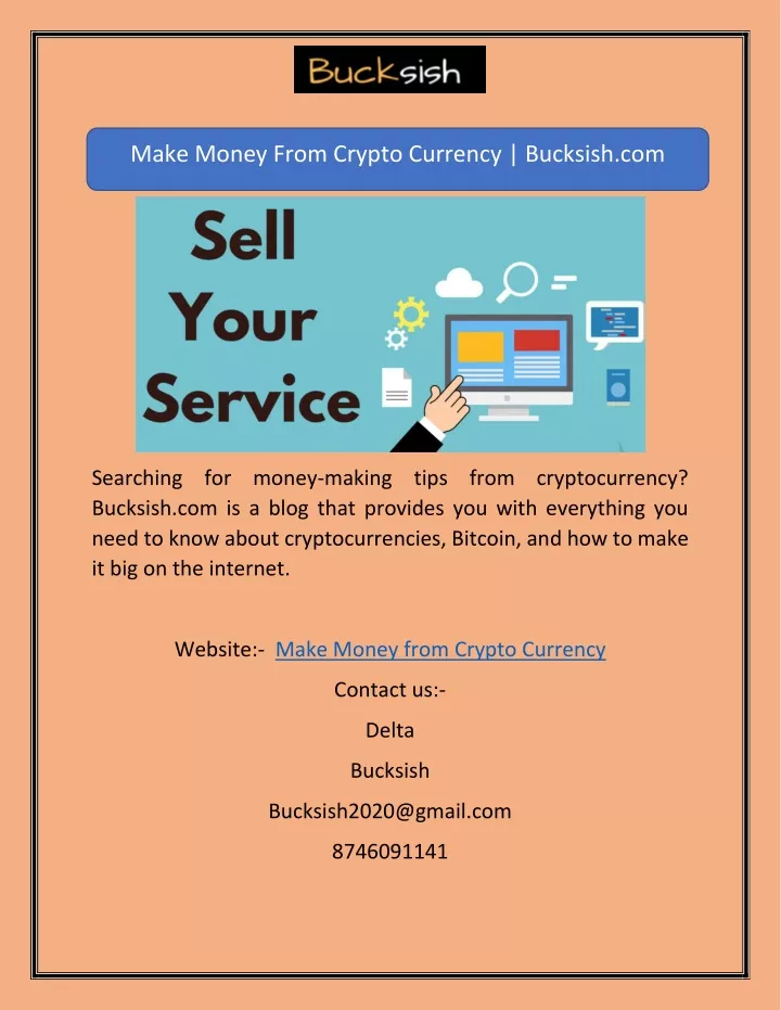 make money from crypto currency bucksish com