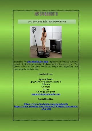 360 booth for sale spinabooth com