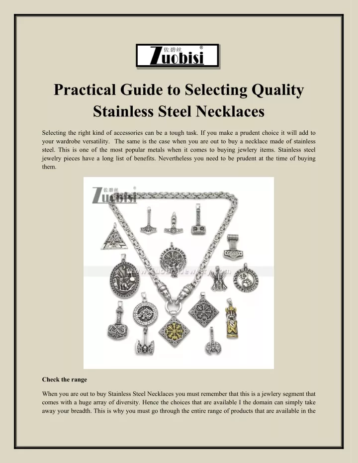 practical guide to selecting quality stainless
