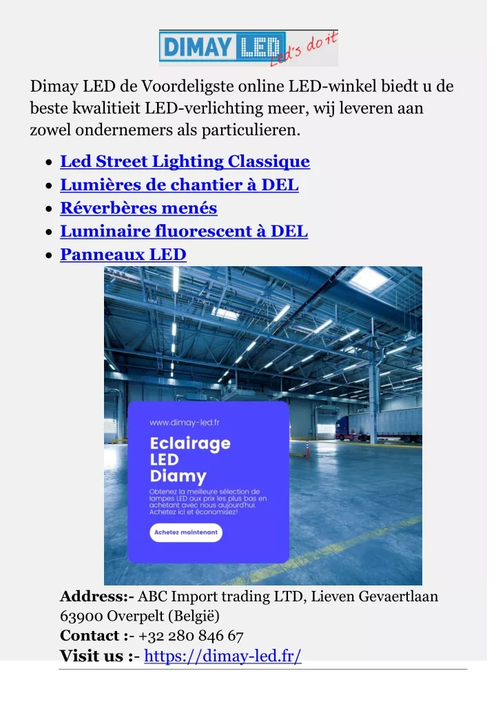 dimay led de voordeligste online led winkel biedt