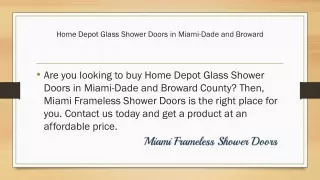 Home Depot Glass Shower Doors in Miami-Dade and Broward.ppt