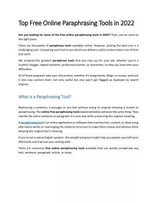 top top free online paraphrasing t free online