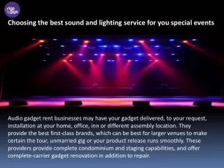 Lighting Equipment Hire London