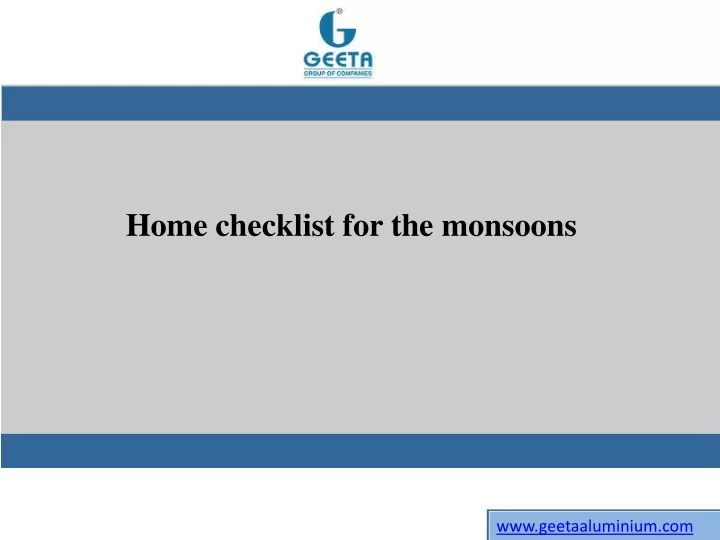 home checklist for the monsoons