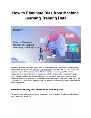How to Eliminate Bias from Machine Learning Training Data