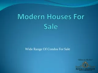 Modern Houses For Sale
