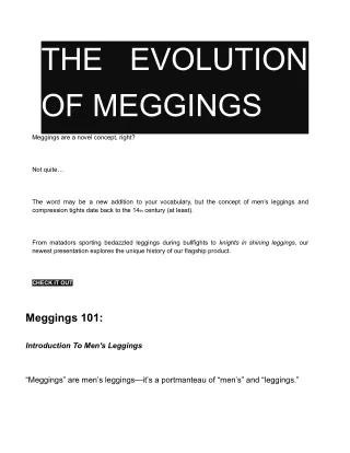 THE EVOLUTION OF MEGGINGS