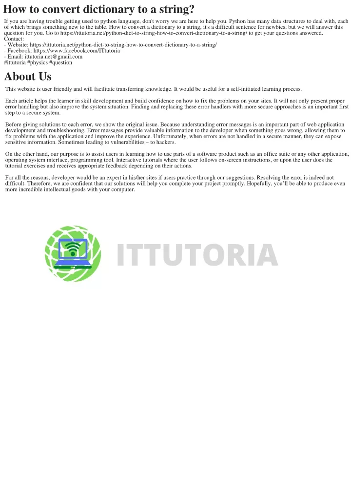 PPT Howtoconvertdictionarytoastring PowerPoint Presentation