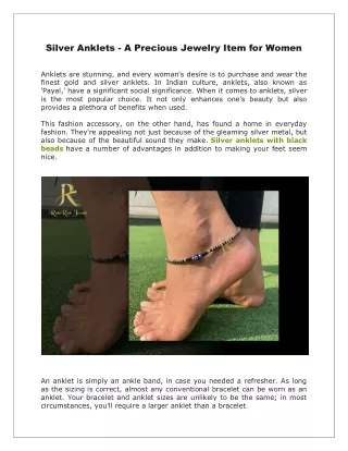 silver anklets a precious jewelry item for women