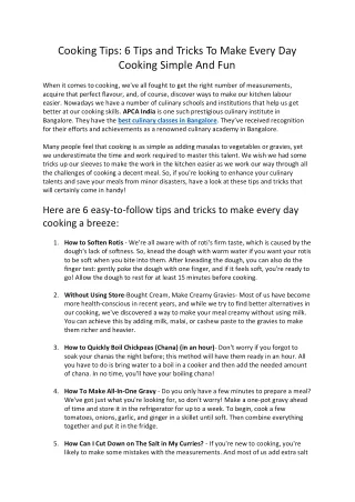 cooking tips 6 tips and tricks to make every