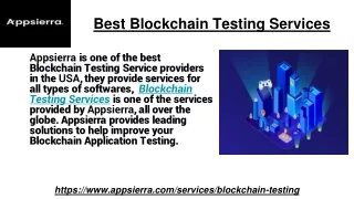 best blockchain testing services