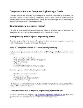 computer science vs computer engineering a guide