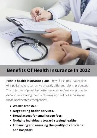Benefits Of Health Insurance This 2022