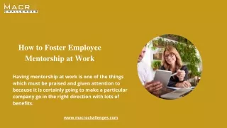 how to foster employee mentorship at work