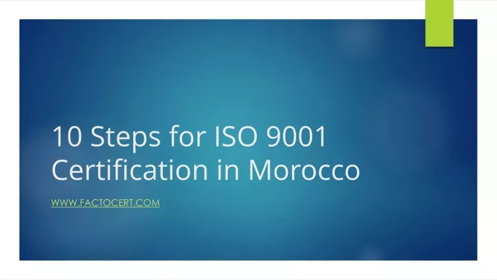 10 steps for iso 9001 certification in morocco