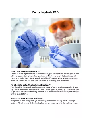 Dental Implants FAQ