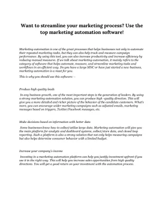 want to streamline your marketing process
