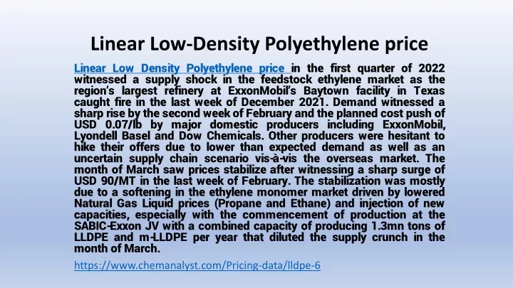 linear low density polyethylene price