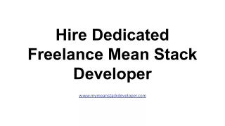 hire dedicated freelance mean stack developer