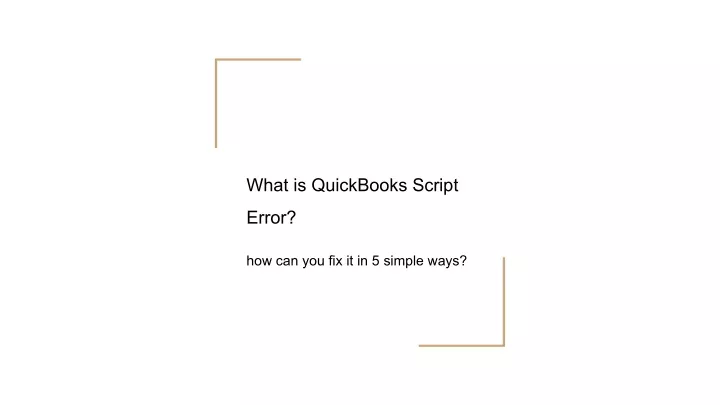 what is quickbooks script