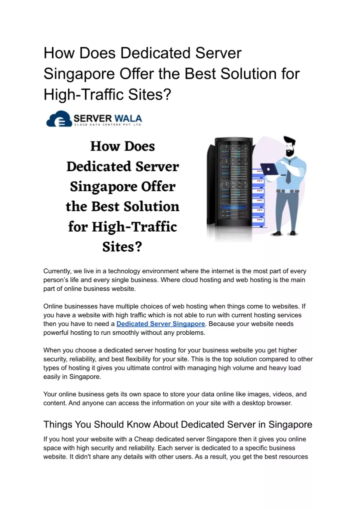 how does dedicated server singapore offer