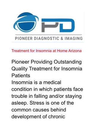 Treatment for Insomnia at Home Arizona
