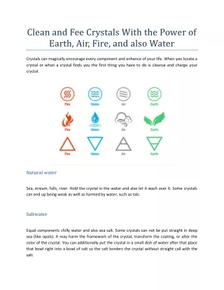 Clean and Fee Crystals With the Power of Earth, Air, Fire, and also Water