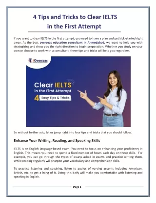 4 Tips and Tricks to Clear IELTS in the First Attempt