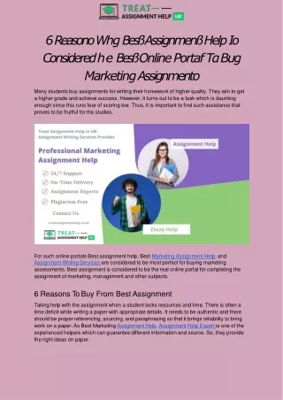 6 reasono whg bes assignmen help io considered he bes online portaf t bug marketing assignmento