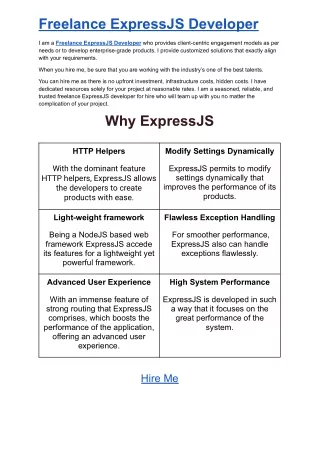 Freelance ExpressJS Developer