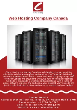 Web Hosting Company Canada